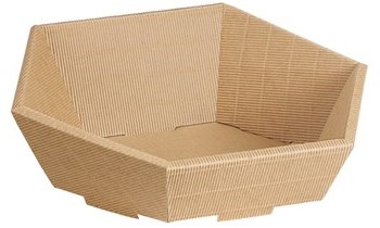 Präsentkorb Karton hexagonal 27/29cm - 6/10,5cmh Natur